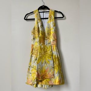 Beautiful floral yellow Alice & Olivia dress only worn once! Size 0.